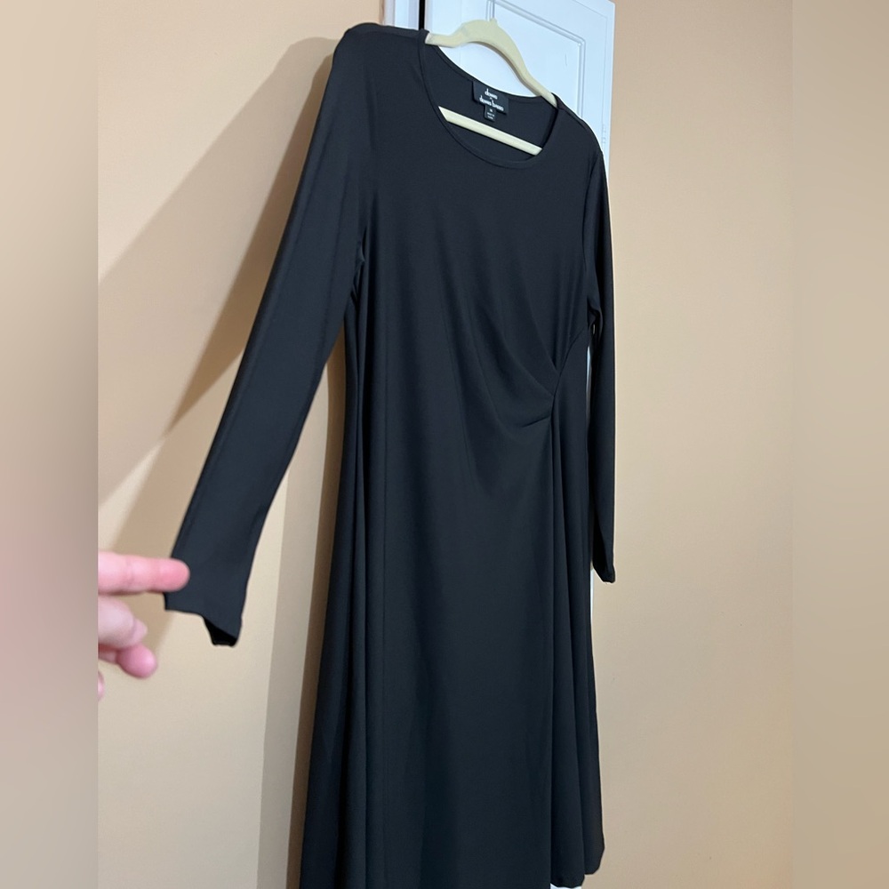 Dennis Basso Classic Black Long Sleeve Dress
